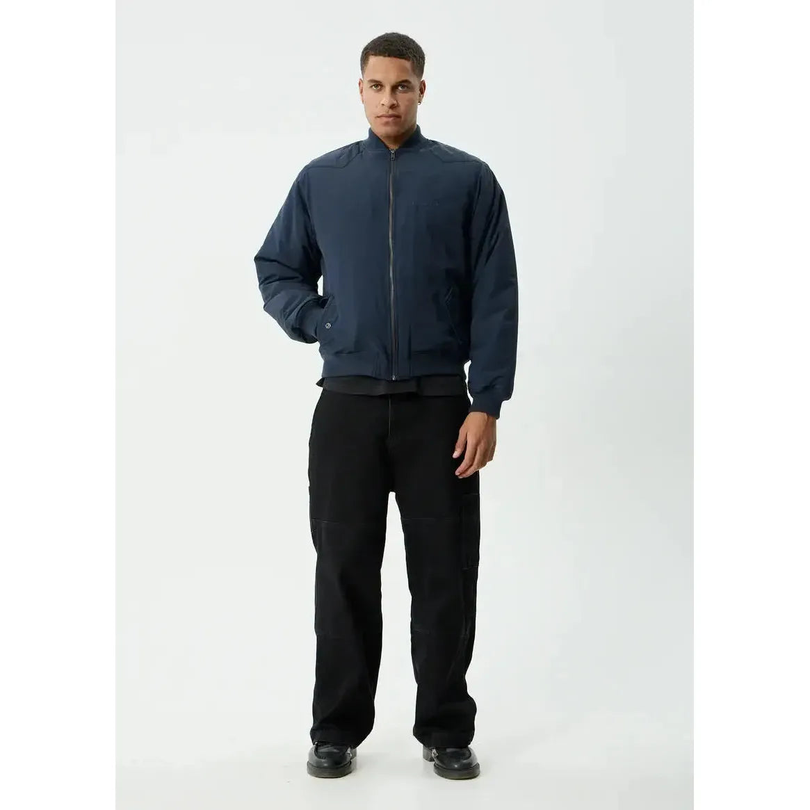 Afends No More Bombs Recycled Bomber Jacket - Deep Sea