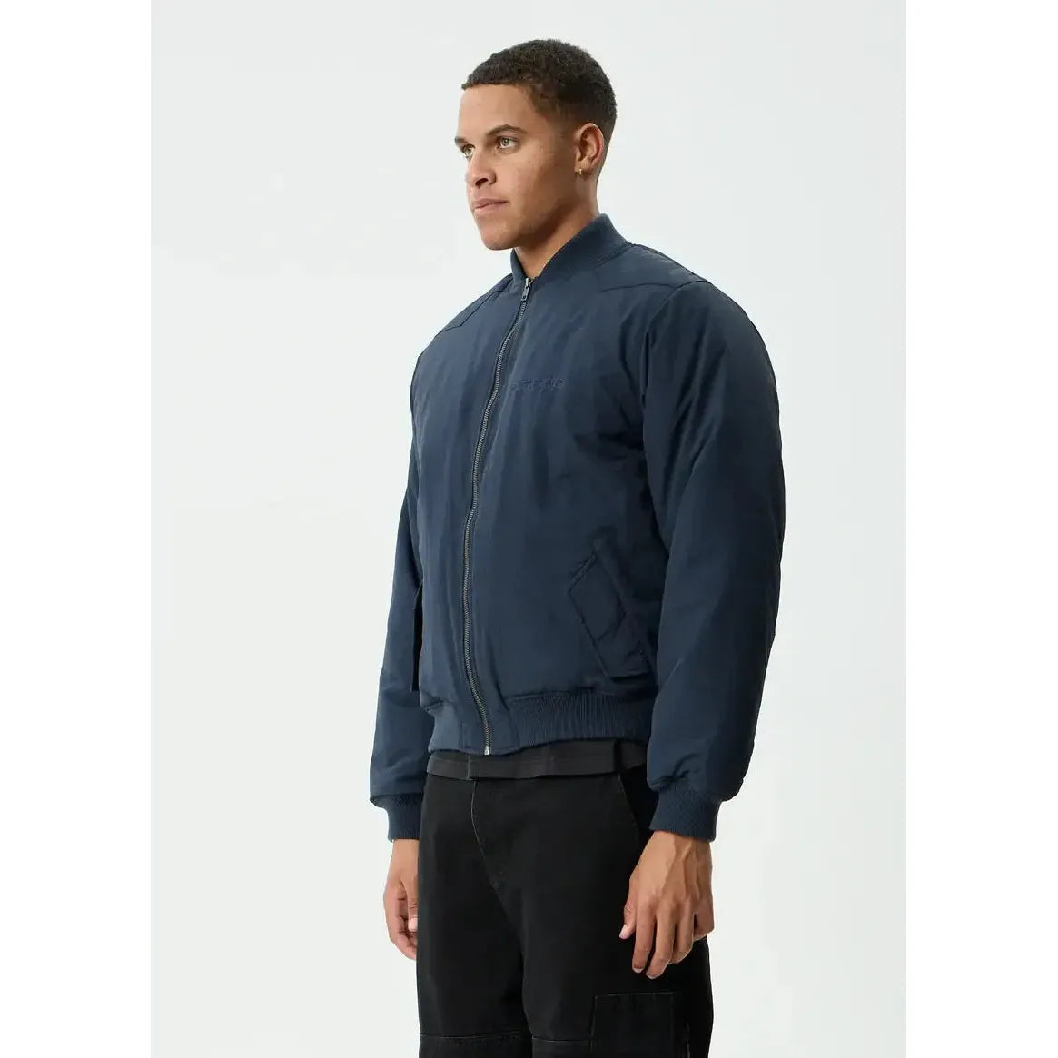 Afends No More Bombs Recycled Bomber Jacket - Deep Sea