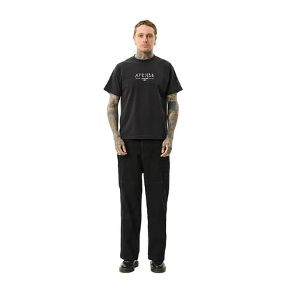 Afends Spinal Boxy Tee - Stone Black