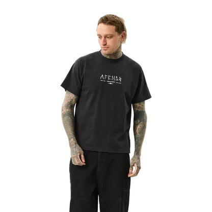 Afends Spinal Boxy Tee - Stone Black