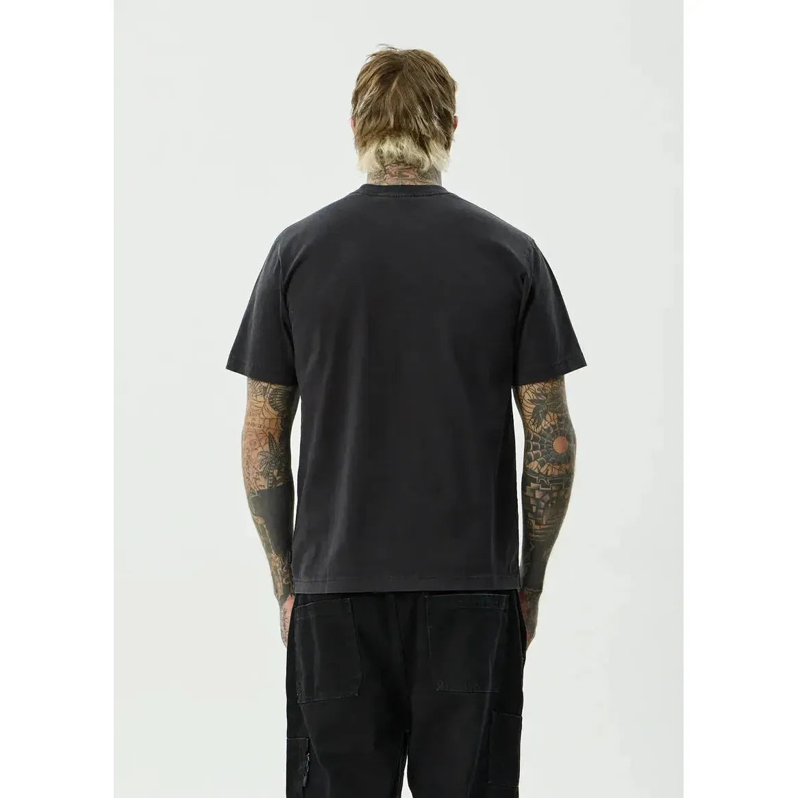 Afends Destroyed Retro Fit Tee - Stone Black - Welcome Boardstore
