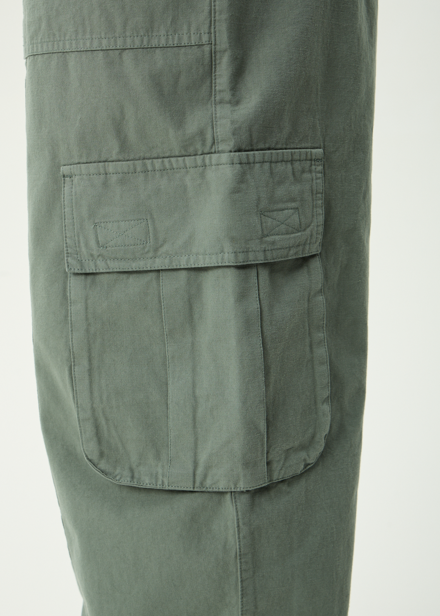 Afends Summit Pleated Cargo Pant Washed Sycamore — flat lay