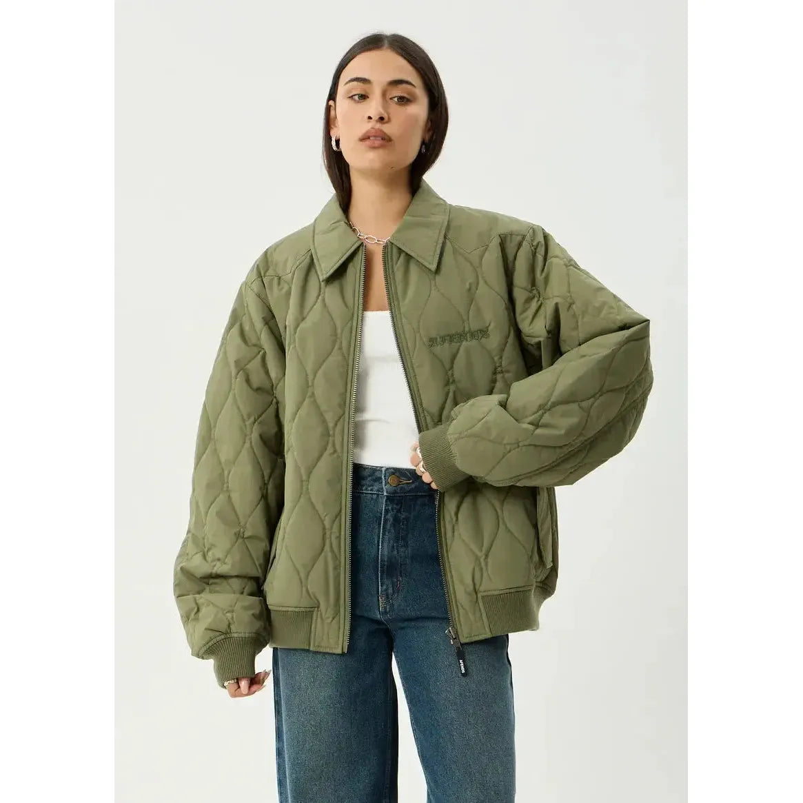 Afends Mellross Recycled Bomber Jacket - Military