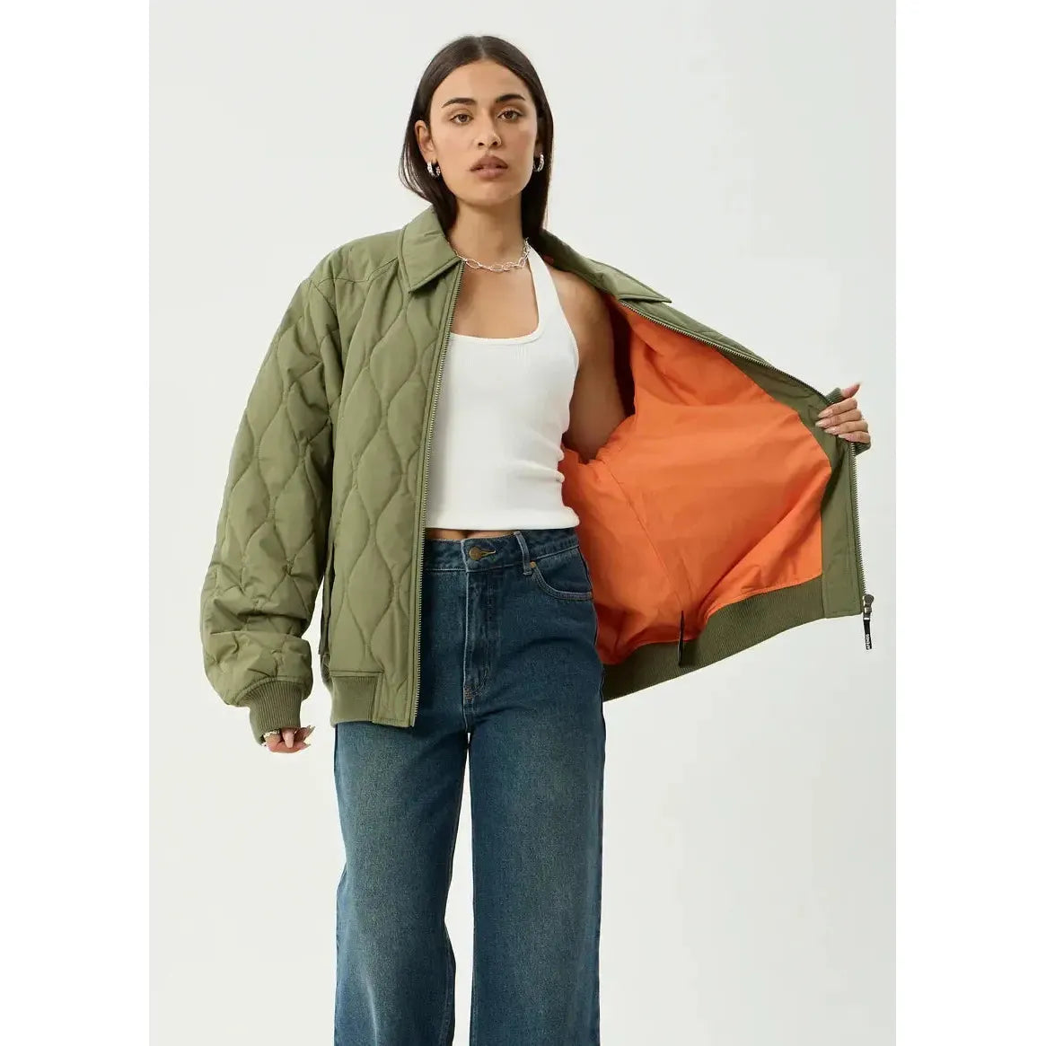 Afends Mellross Recycled Bomber Jacket - Military