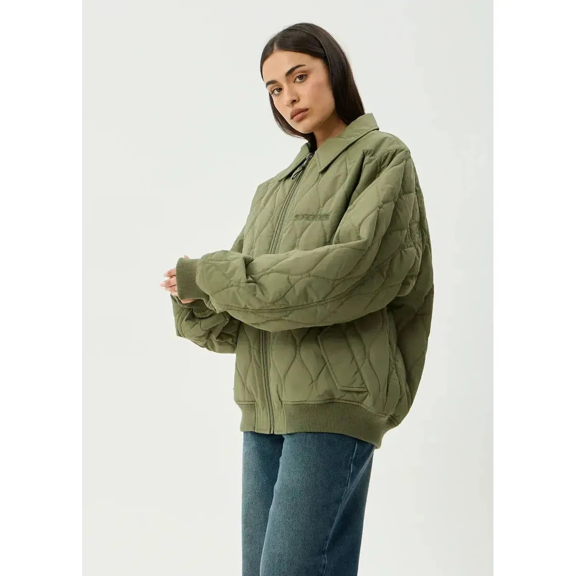 Afends Mellross Recycled Bomber Jacket - Military