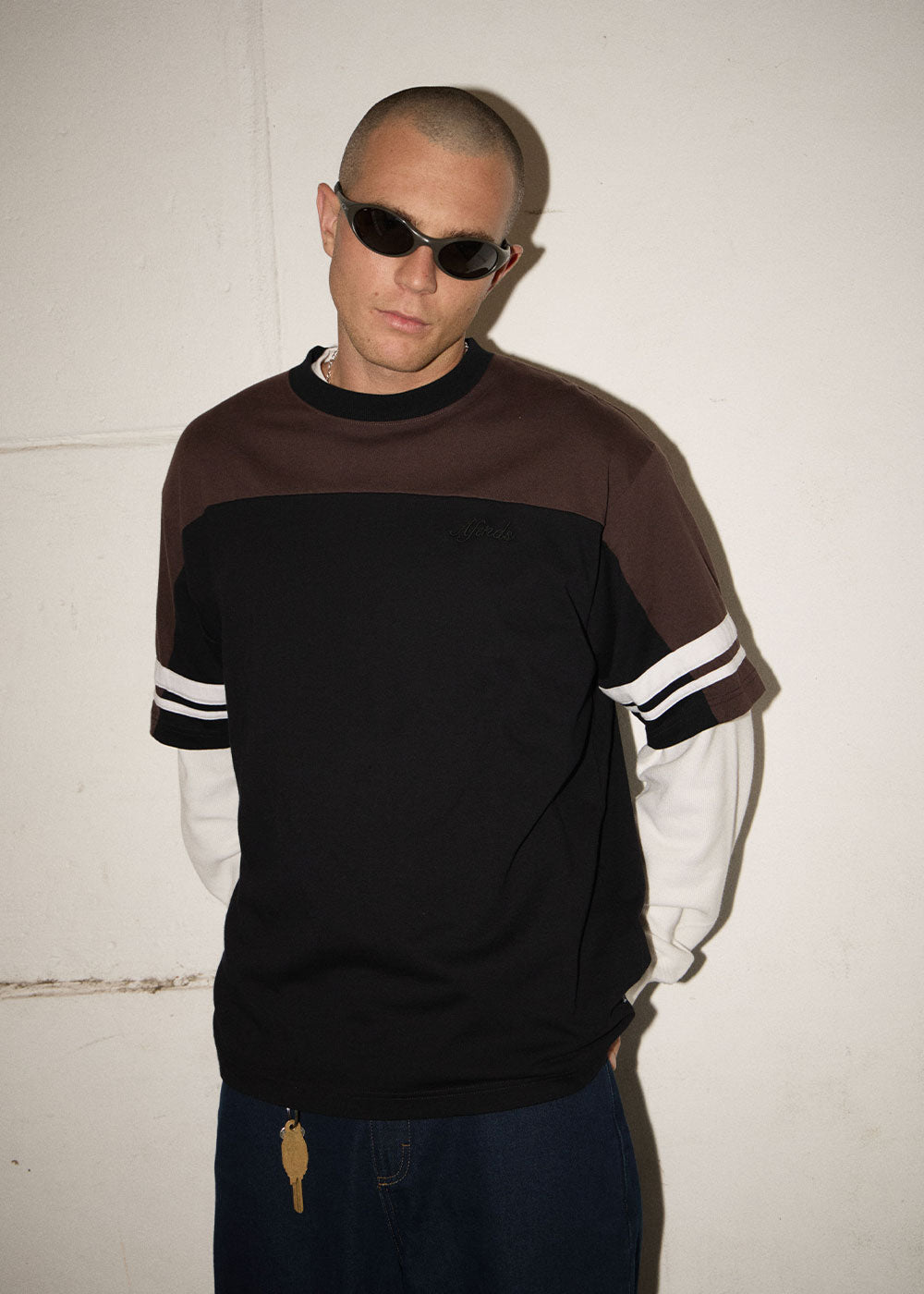 Afends Origin Boxy Vintage Tee Black — lifestyle