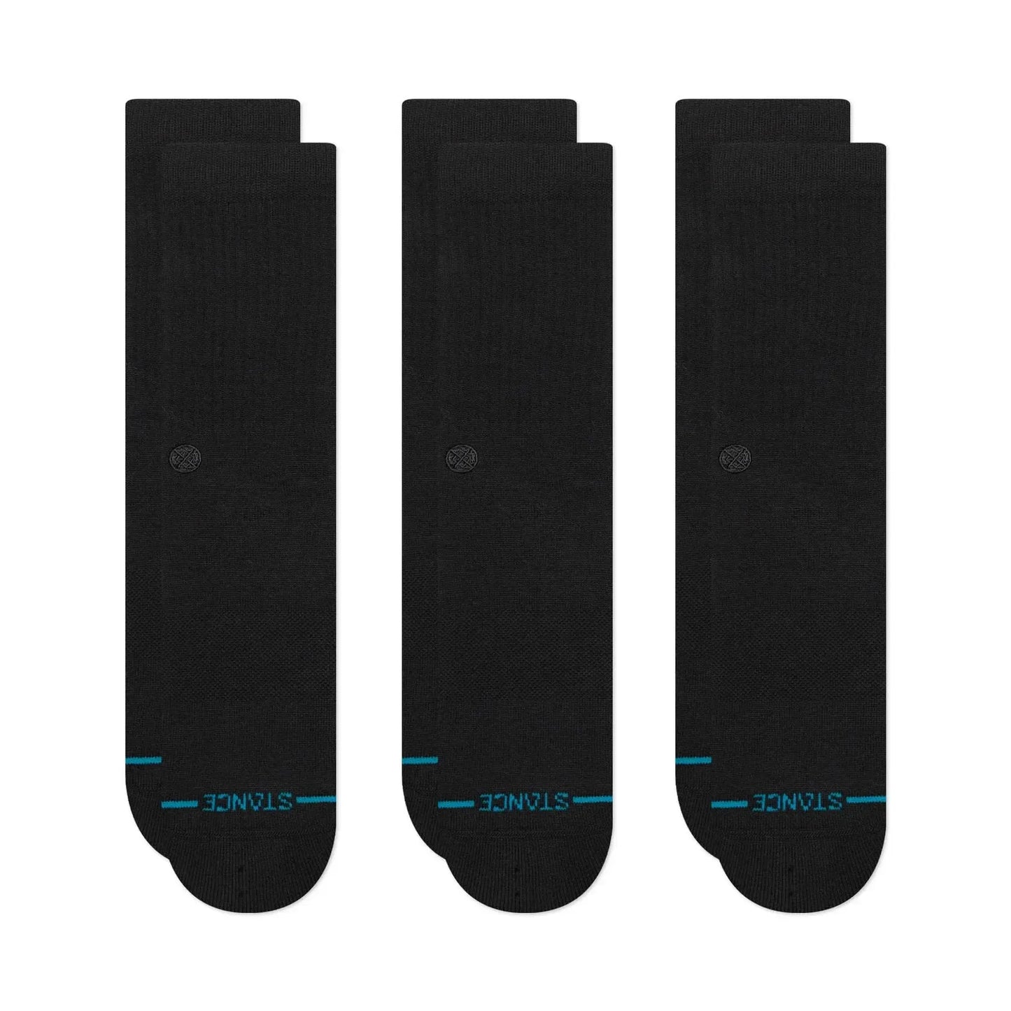 Stance Icon 3 Pack Socks - Black/Black