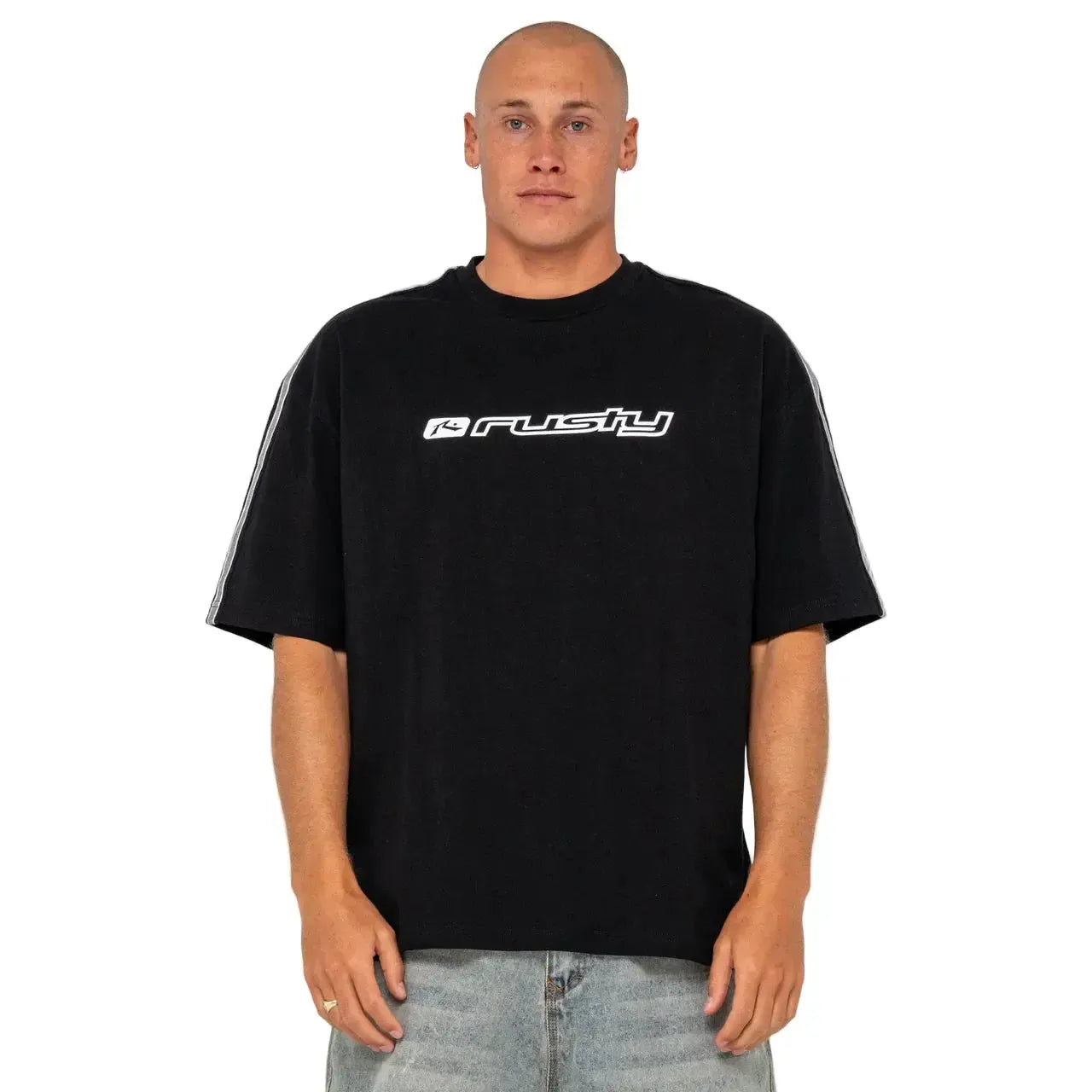 Rusty Gaffa Taped Short Sleeve T-Shirt - Black