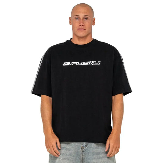 Rusty Gaffa Taped Short Sleeve T-Shirt - Black