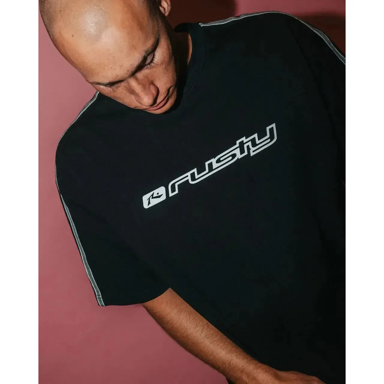 Rusty Gaffa Taped Short Sleeve T-Shirt - Black