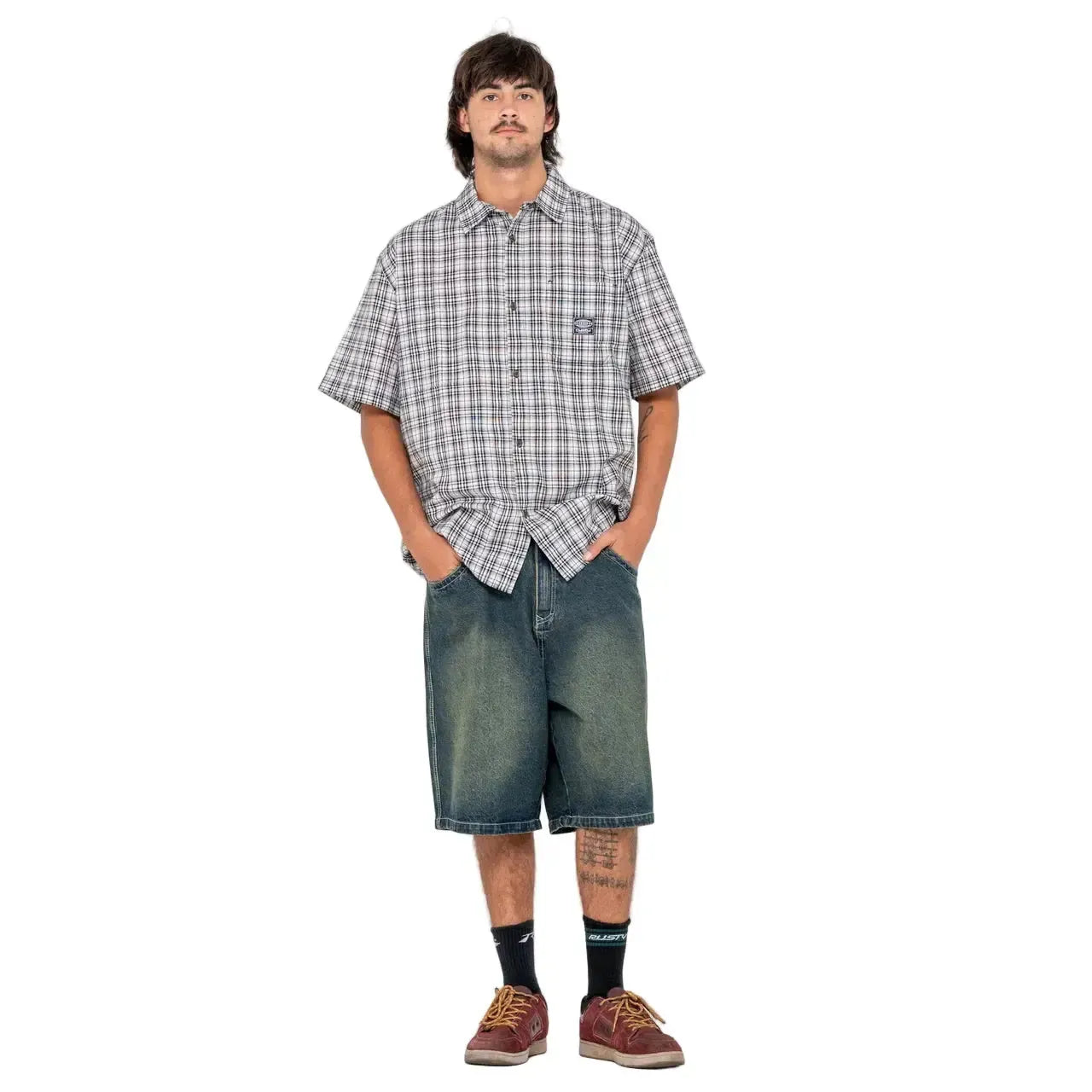 Rusty Worldwide Curved Hem Short Sleeve Shirt - White 2 - Welcome Boardstore