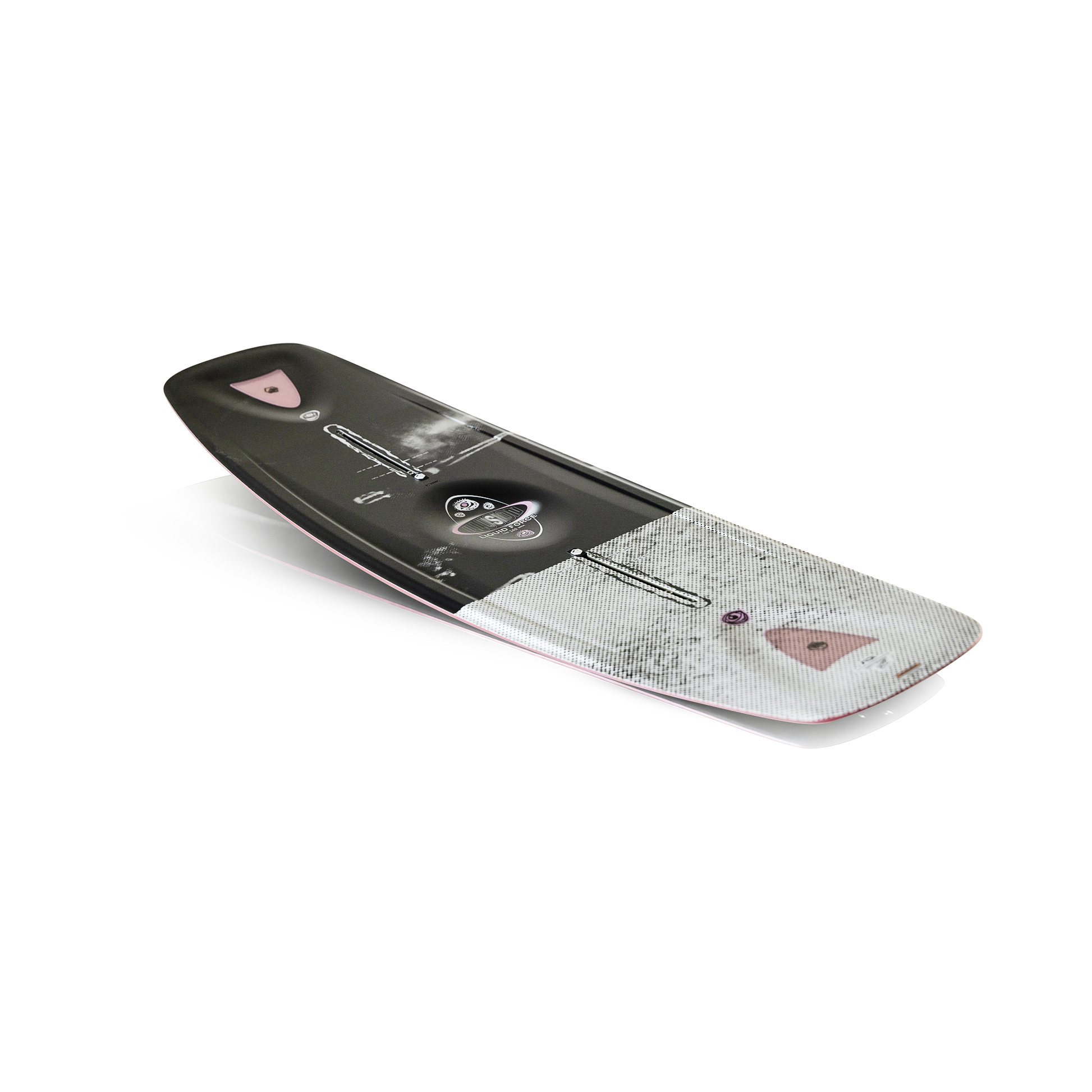 2027 Liquid Force Illusion Wakeboard - angled view showing lifted rails and rocker profile