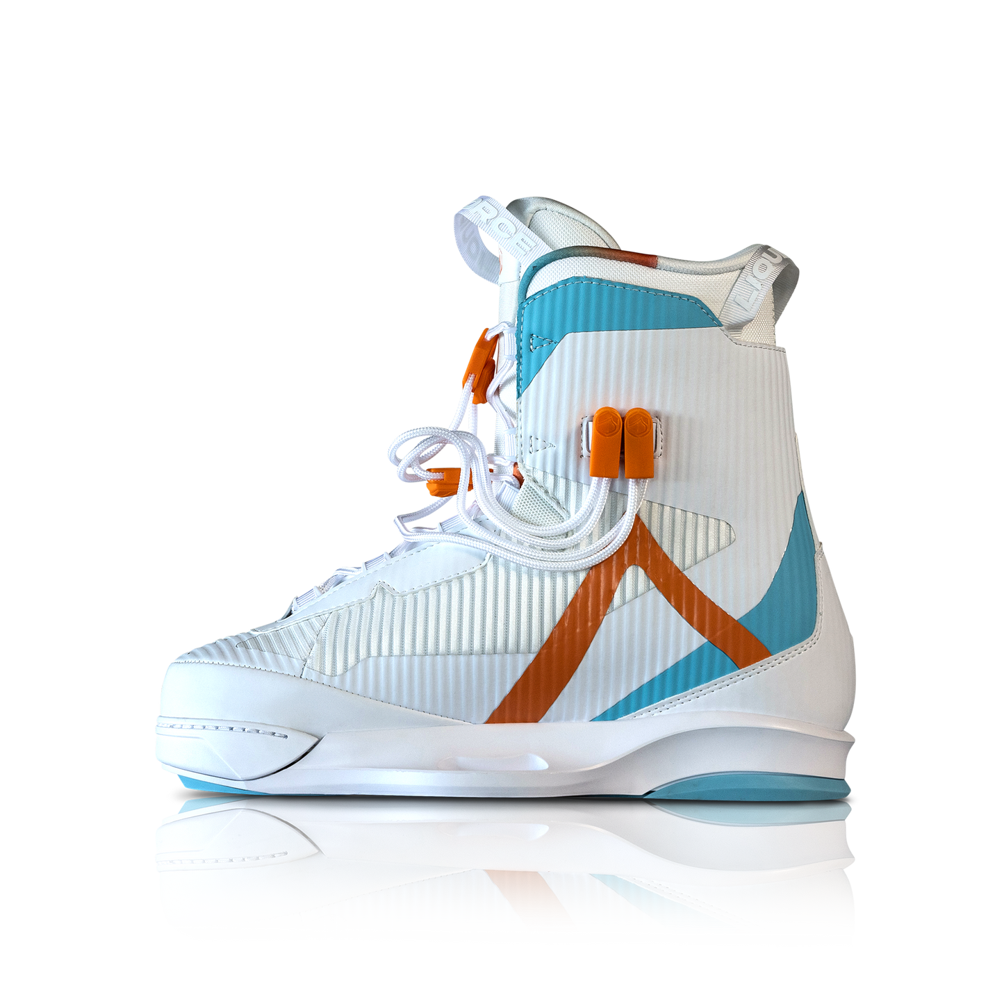 2027 Liquid Force Vertex 6X Wakeboard Bindings White - angled view showing woven precision upper