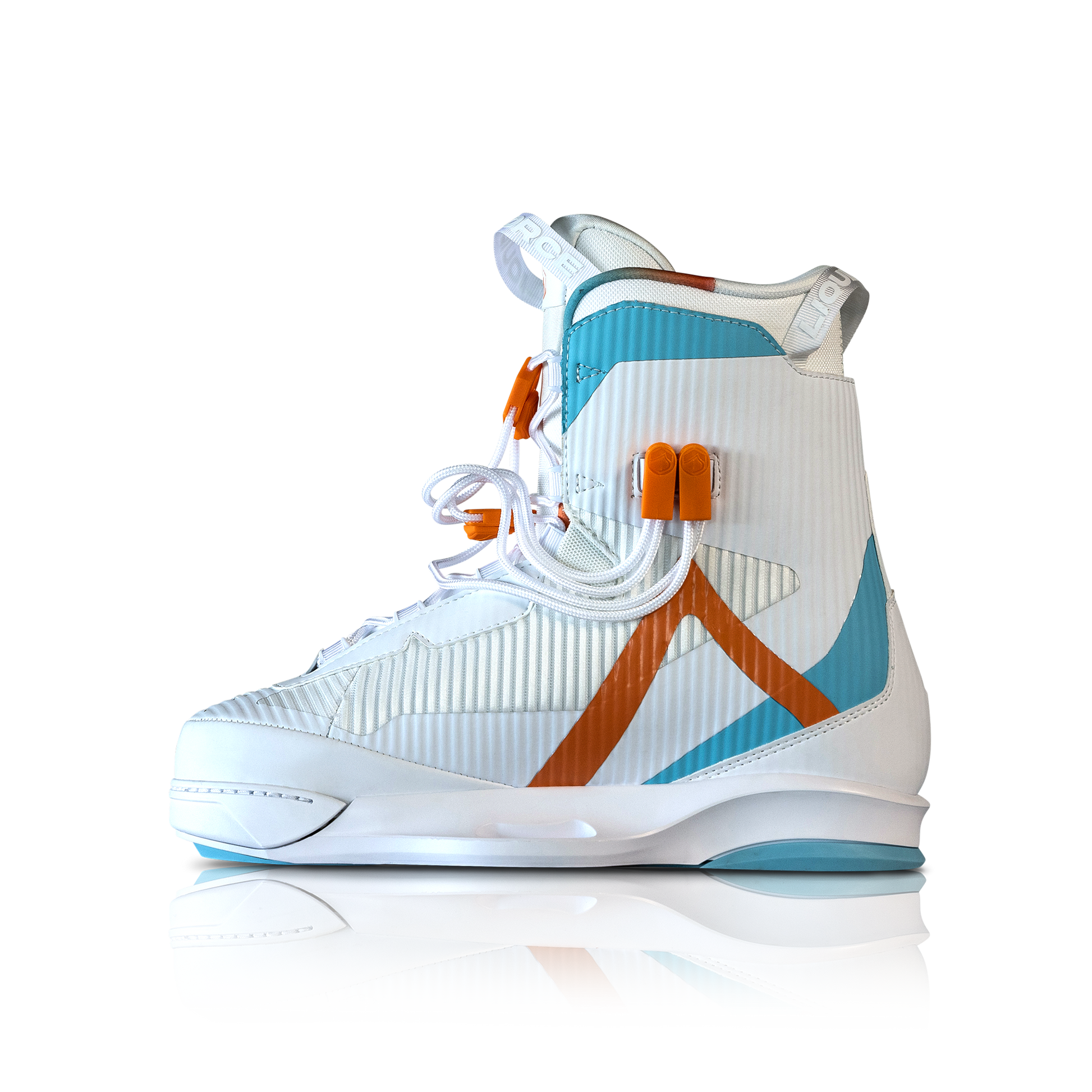 2027 Liquid Force Vertex 6X Wakeboard Bindings White - angled view showing woven precision upper