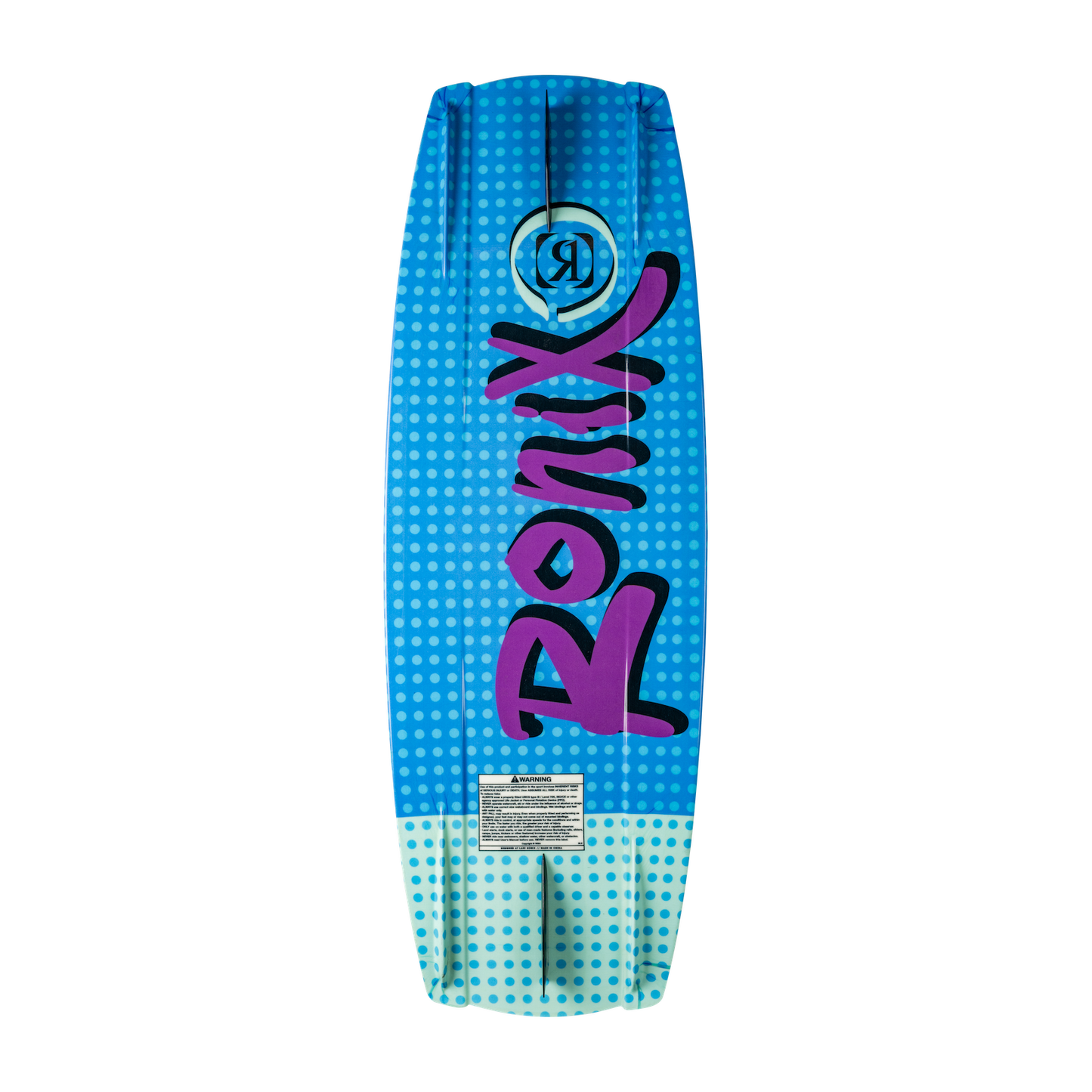 2027 Ronix August Kids Wakeboard Shaka Blue / Purple — base and moulded fin detail