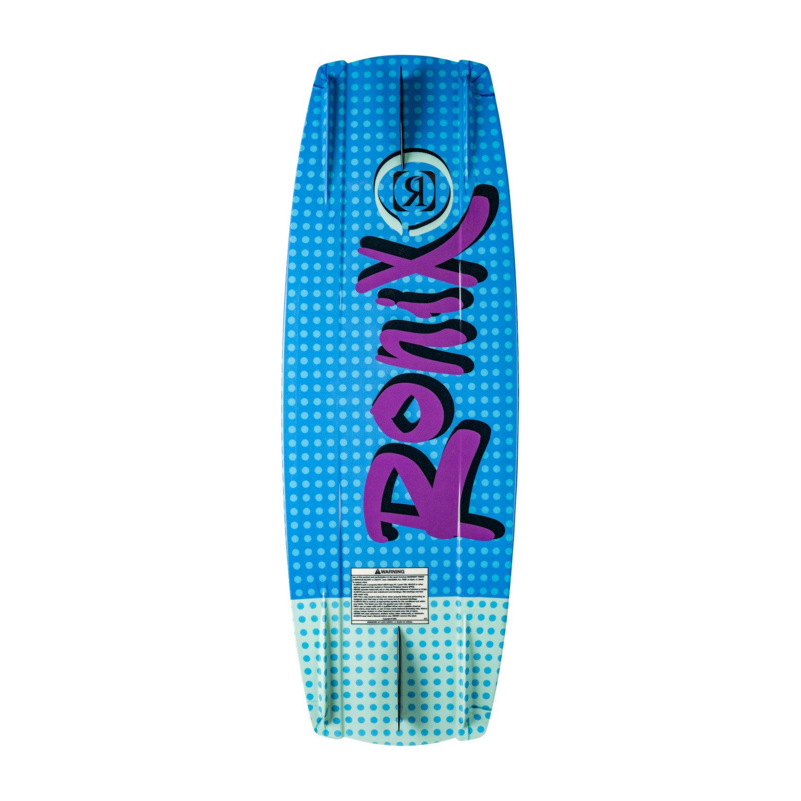 2027 Ronix August Kids Wakeboard Shaka Blue / Purple — base and moulded fin detail