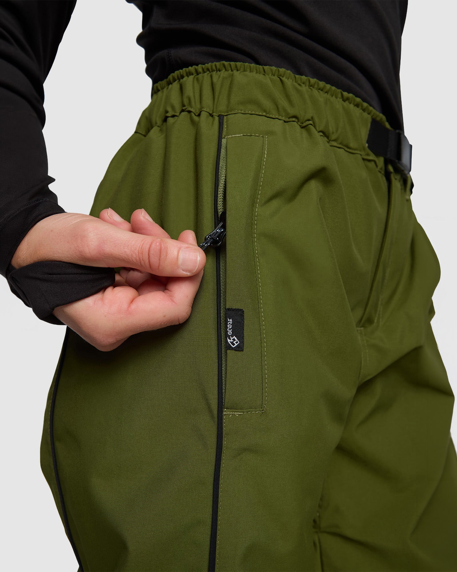 ROJO She Ripz Snow Pant 2.0 - Sphagnum - Waist Detail