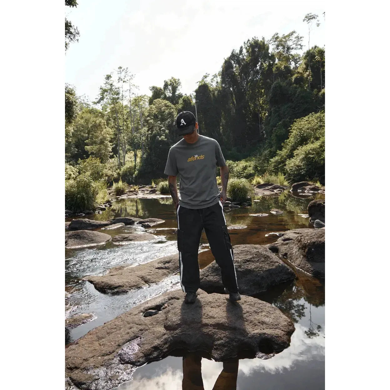 Afends Angel Boy Retro Fit Tee - Washed Sycamore - Welcome Boardstore