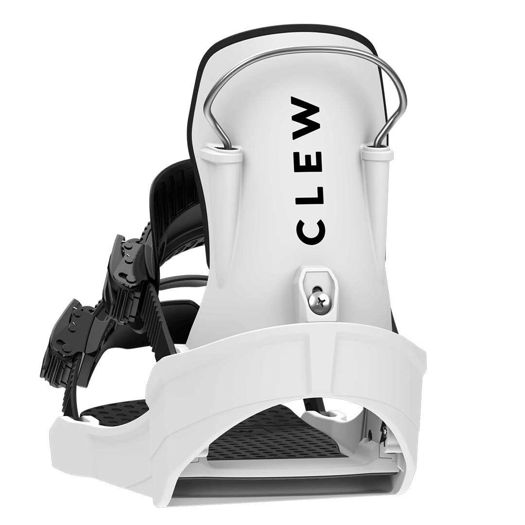 CLEW  Independence 1.0 Snowboard Bindings | White | Back view | Welcome Boardstore