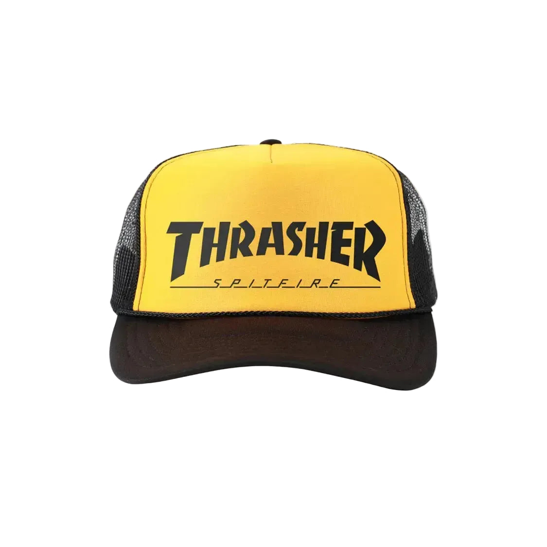 Thrasher x Spitfire Trucker Hat - Black & Gold