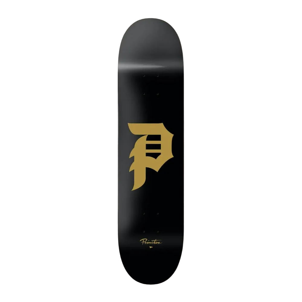 Primitive Dirty P Skateboard Deck Black Gold 8.5