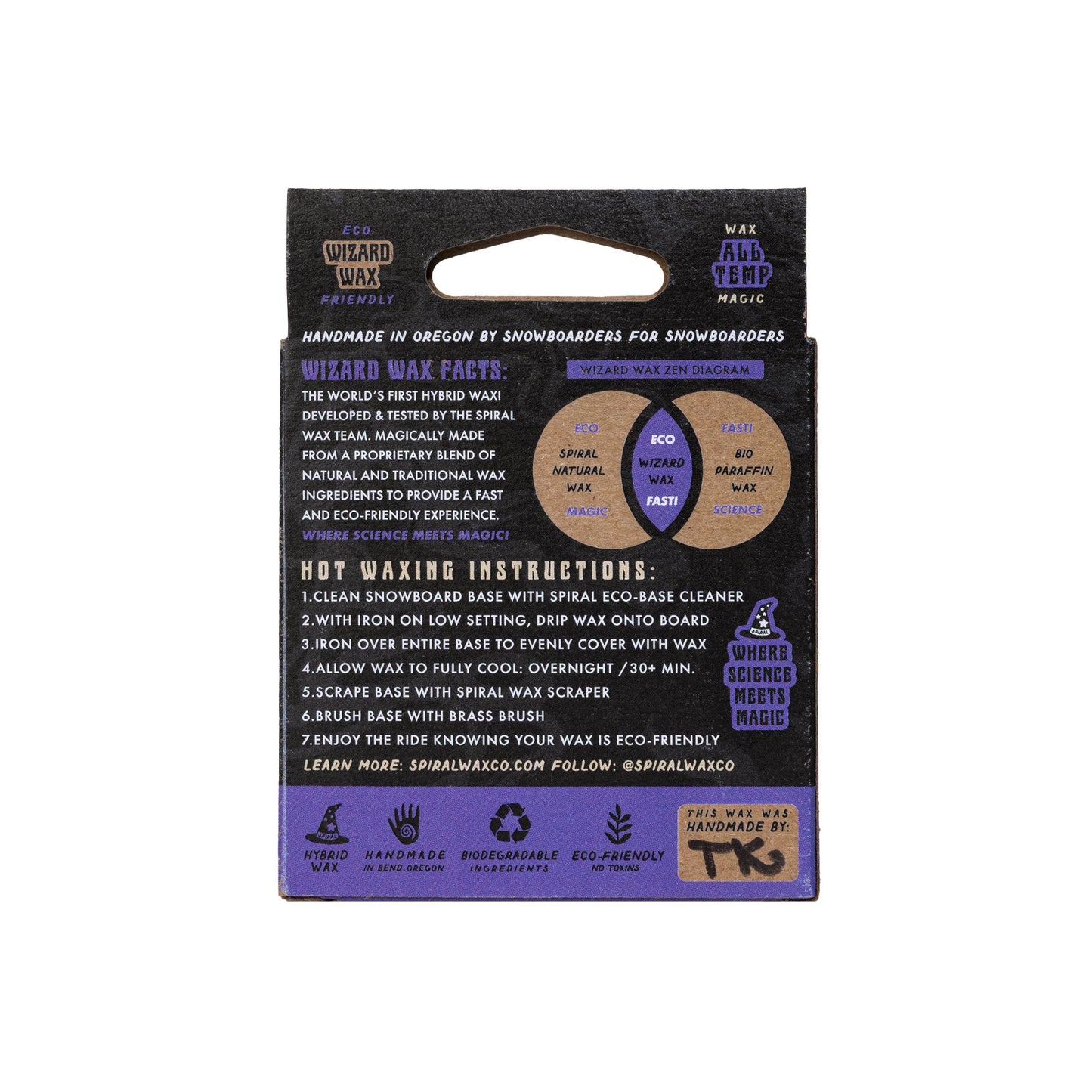 Spiral Wizard Wax Universal-Temp box back