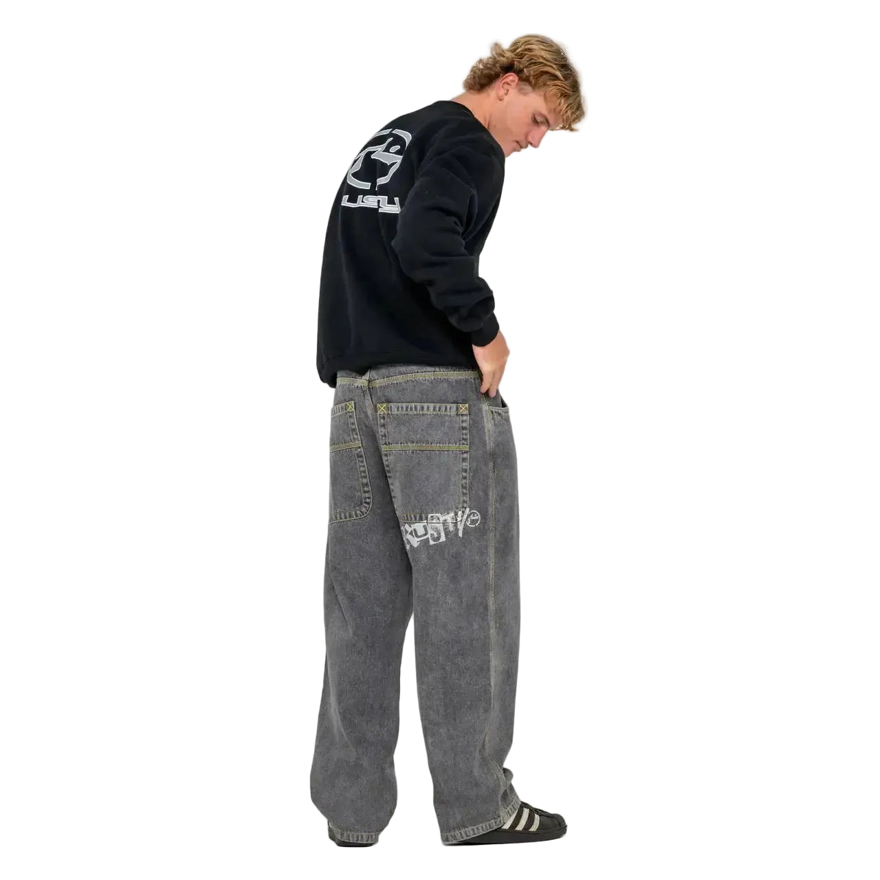 Rusty Redemption Baggy Jeans - Washed Black 2