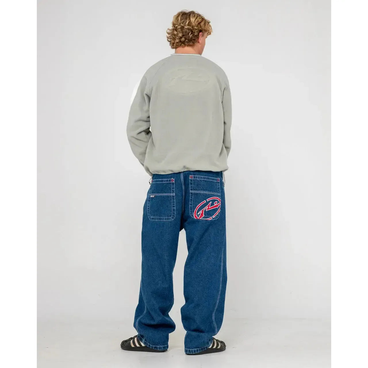 Rust Turbo Baggy Jeans Deep Blue Back view 