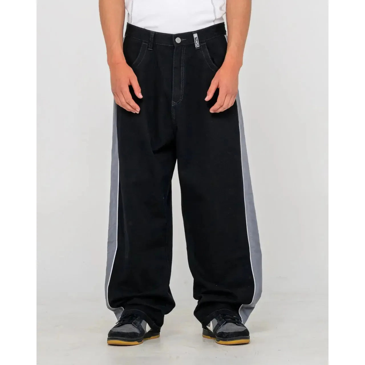 Rusty Flip Daddy Taped Baggy Fit Pants - Black