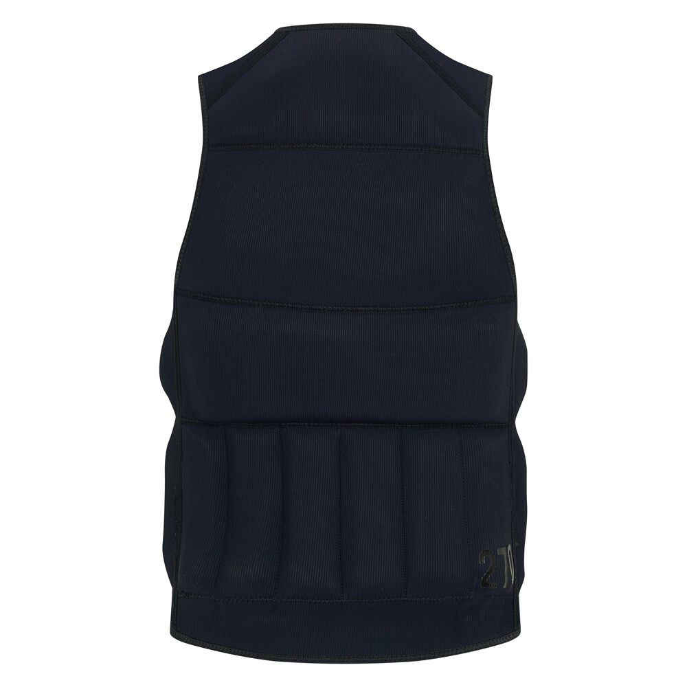 Black wakeboard impact vest with padded panels, ideal for water sports protection