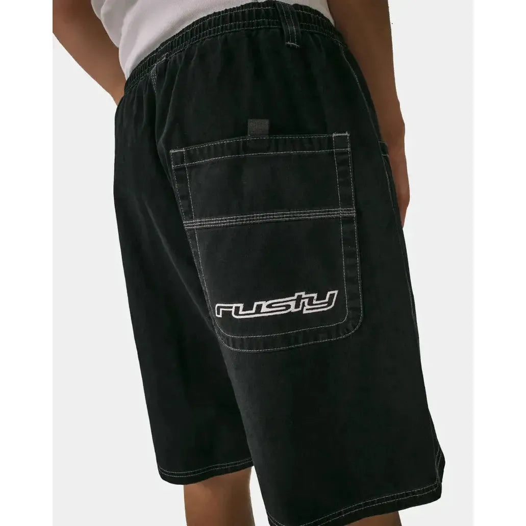 2026 Rusty Flip Daddy Elastic Baggy Shorts - Black