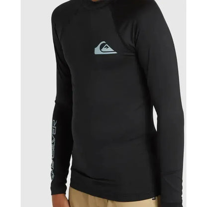 2026 Quiksilver Everyay Solid UPF50 Youth LS Rash Vest - Black