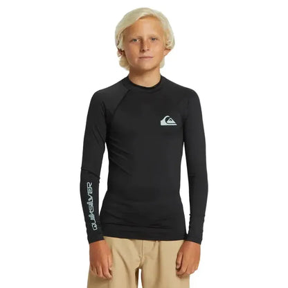 2026 Quiksilver Everyay Solid UPF50 Youth LS Rash Vest - Black