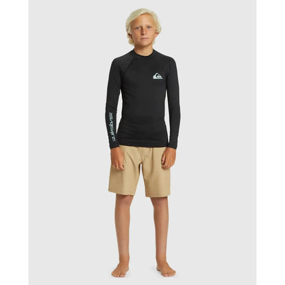 2026 Quiksilver Everyay Solid UPF50 Youth LS Rash Vest - Black