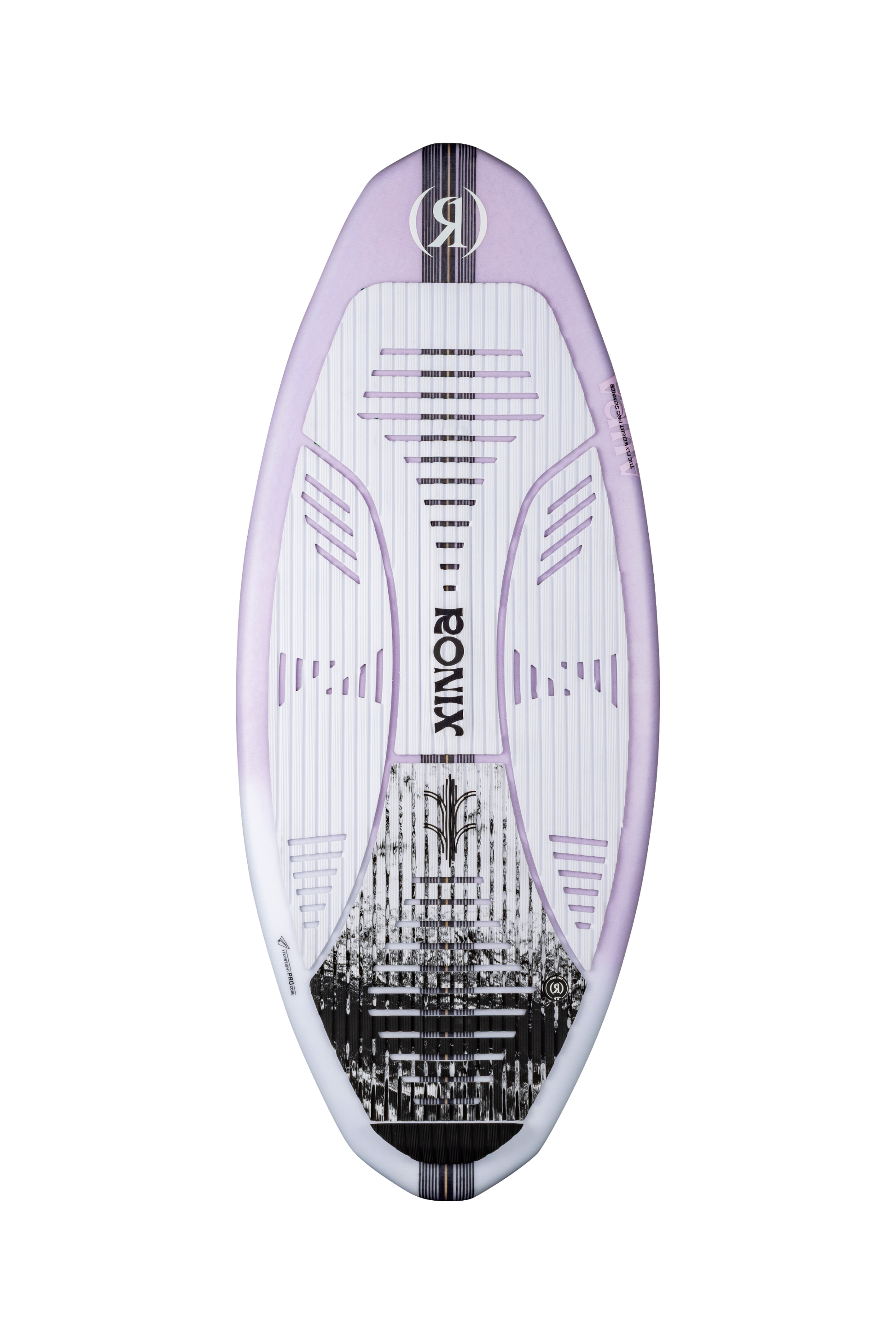 2027 Ronix Womens Aura Flyweight Skimmer Wakesurf Lavender Carbon — topsheet
