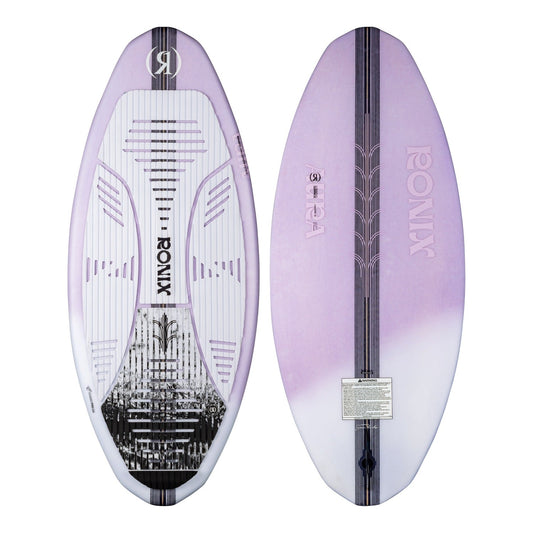 2027 Ronix Womens Aura Flyweight Skimmer Wakesurf Lavender Carbon — topsheet and base together