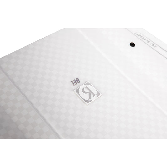 2027 Ronix One Blackout Technology Wakeboard Pearl White — angled topsheet showing 3-stage rocker