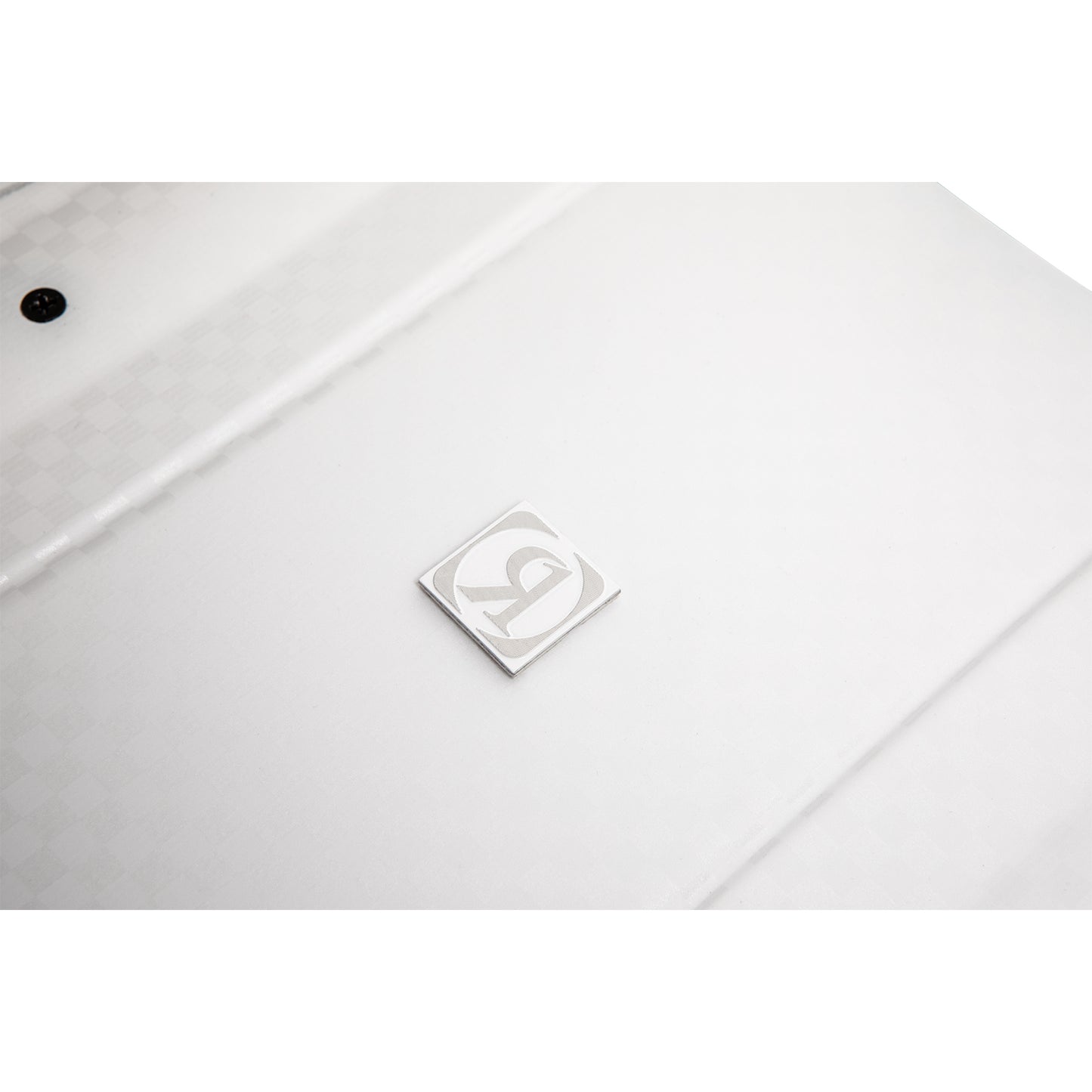 2027 Ronix One Blackout Technology Wakeboard Pearl White — rail and fin detail
