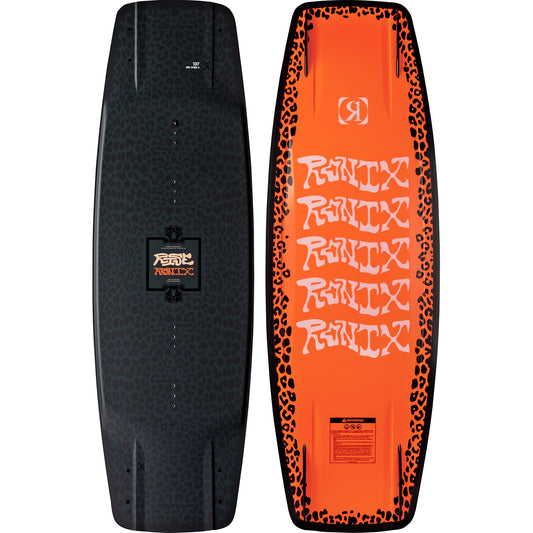2027 Ronix Rise Wakeboard Matte Black Cheetah — topsheet and base
