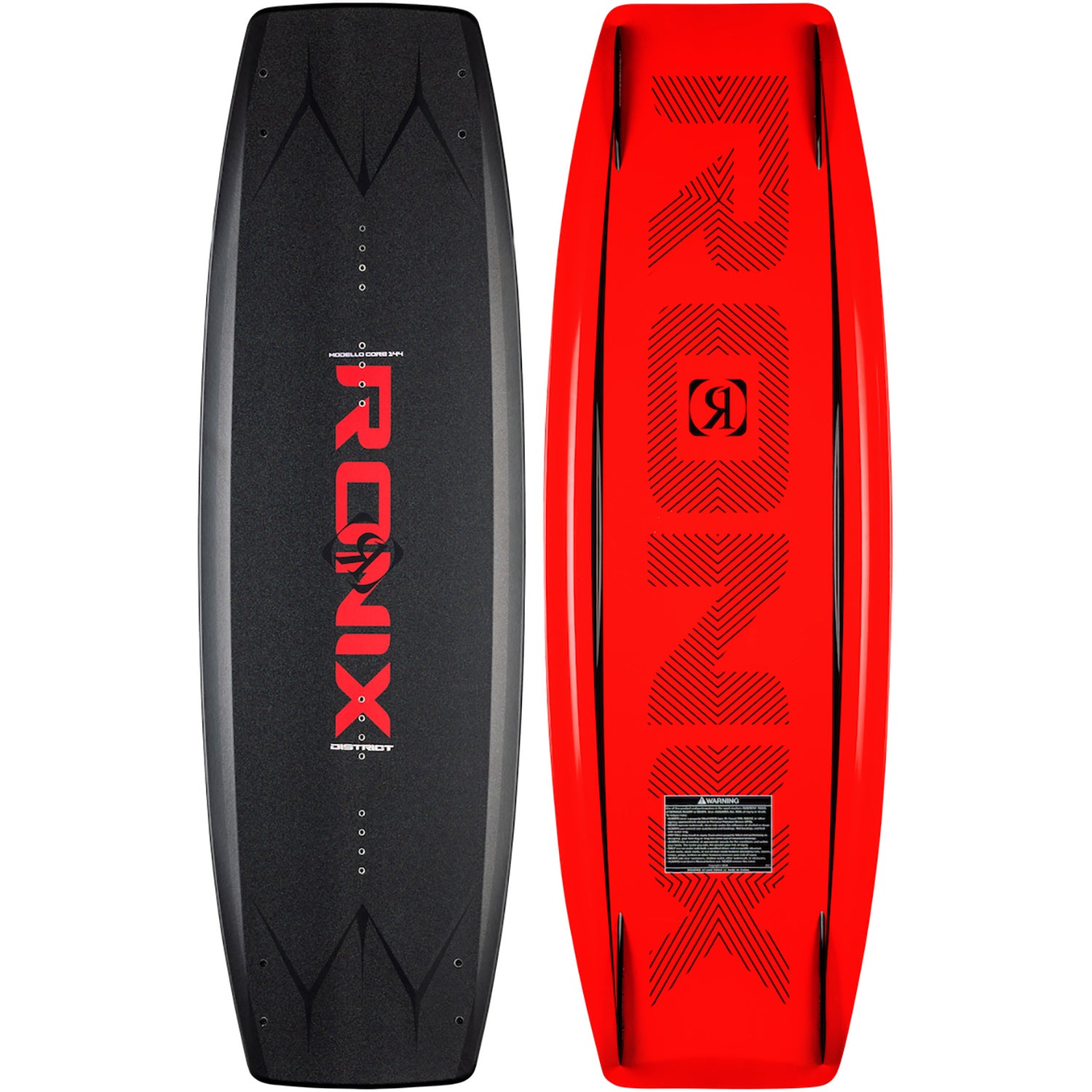 2027 Ronix Junior District Kids Wakeboard Metallic Red — topsheet and base