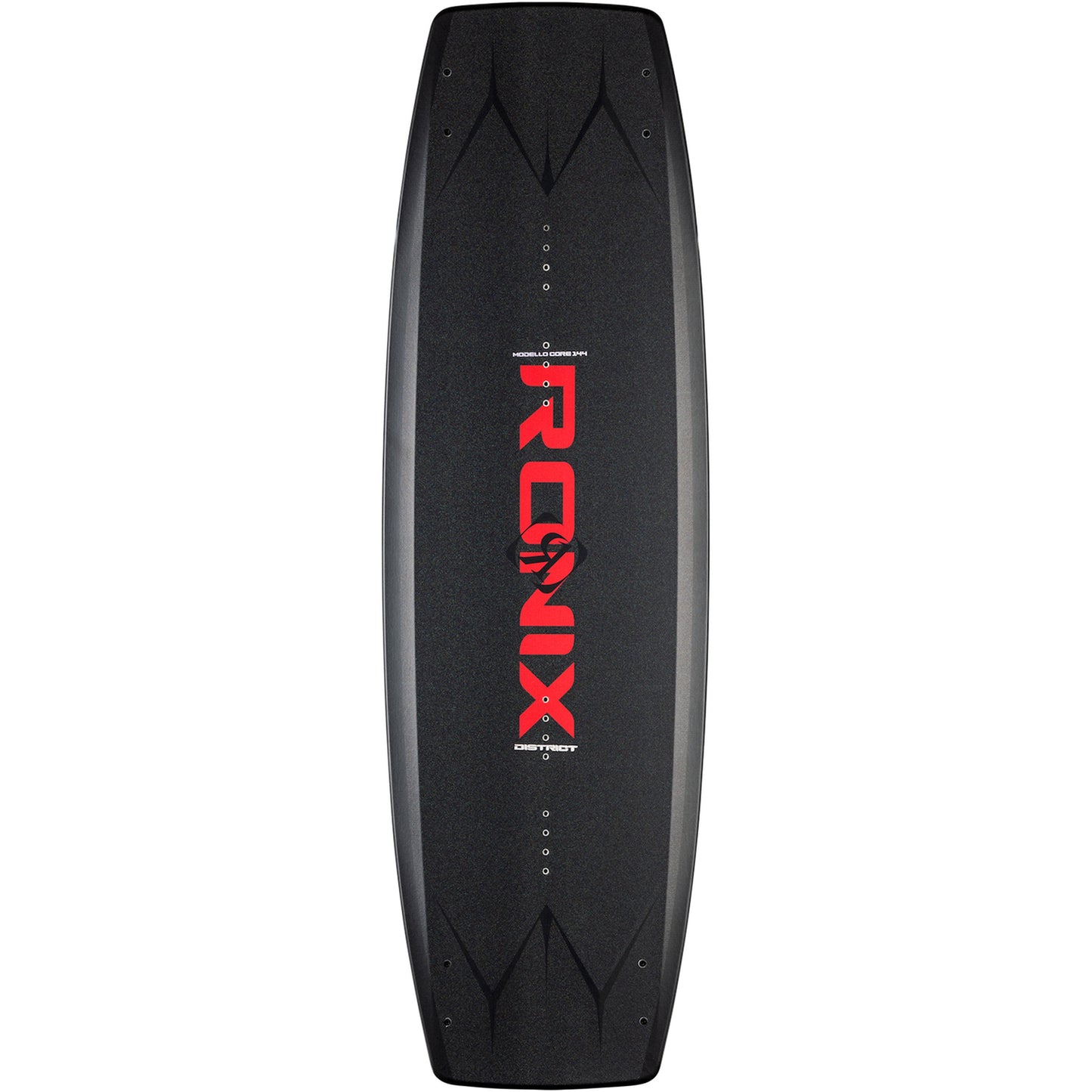 2027 Ronix Junior District Kids Wakeboard Metallic Red — angled topsheet