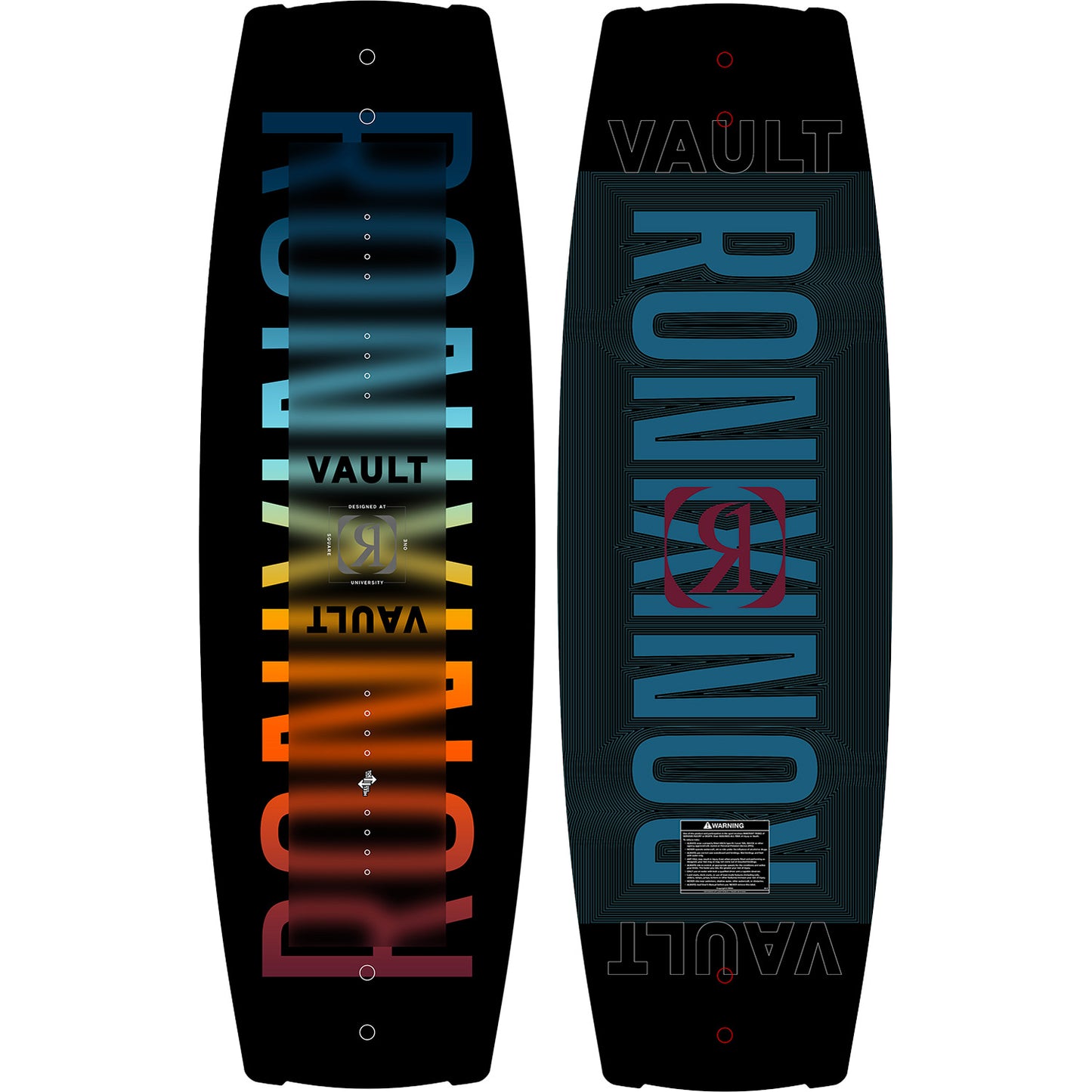 2027 Ronix Junior Vault Kids Wakeboard Black / Blue / Flash — topsheet and base