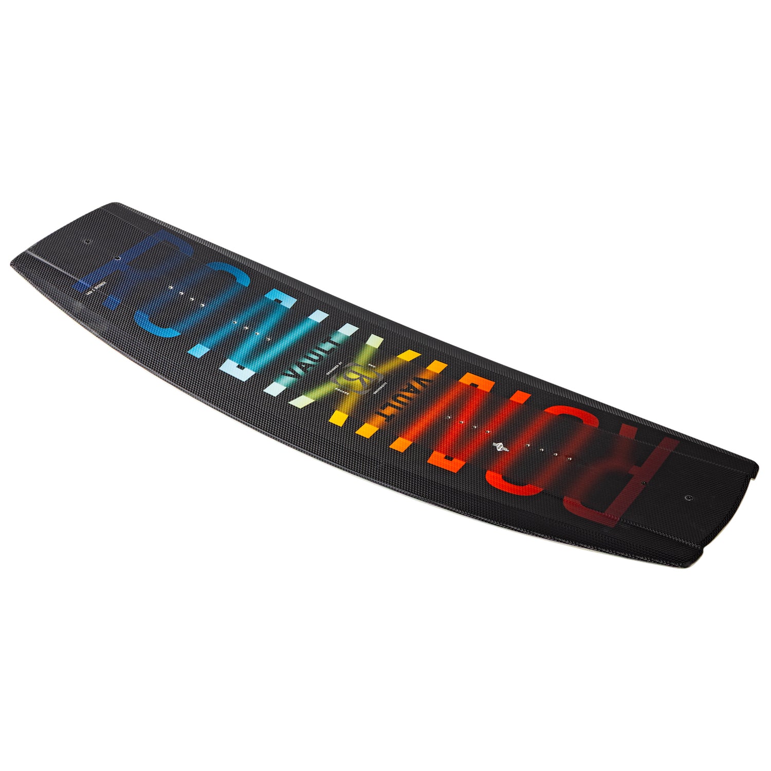 2027 Ronix Junior Vault Kids Wakeboard Black / Blue / Flash — angled topsheet
