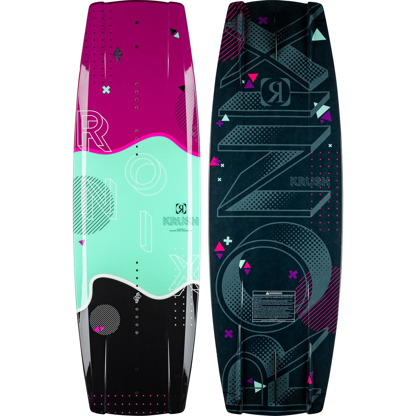2027 Ronix Junior Krush Kids Wakeboard Mint / Merlot — topsheet and base