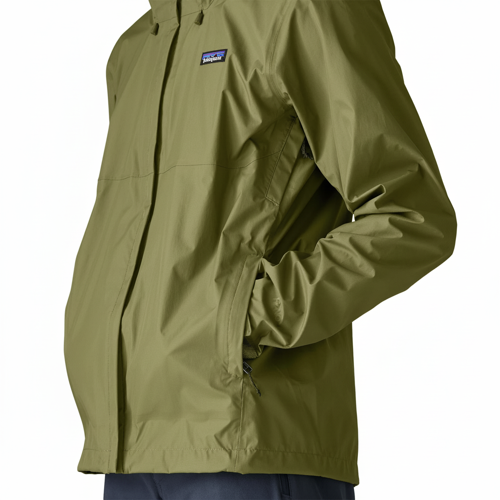 side pocket Patagonia Torrent Shell 3L Jacket - Caper Green