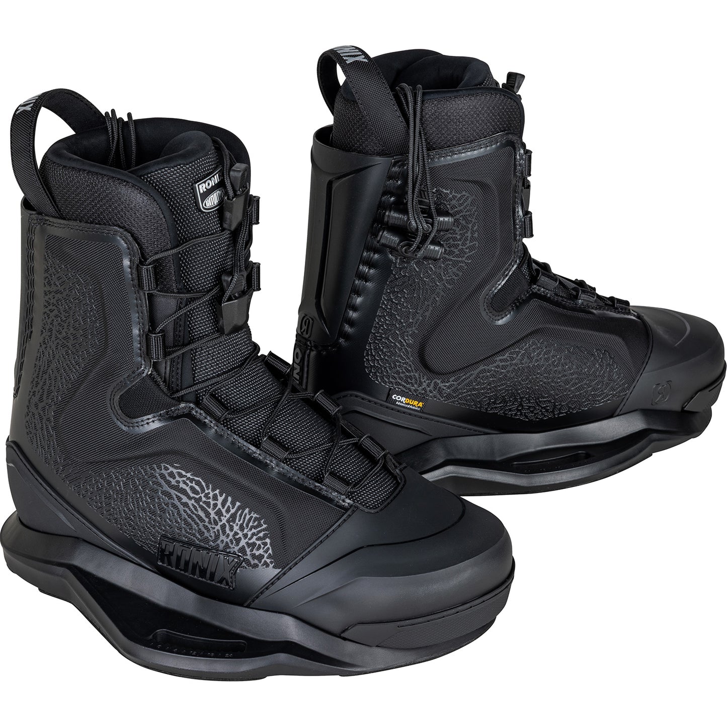2027 Ronix One Wakeboard Boots Black Elephant / Chrome — side profile