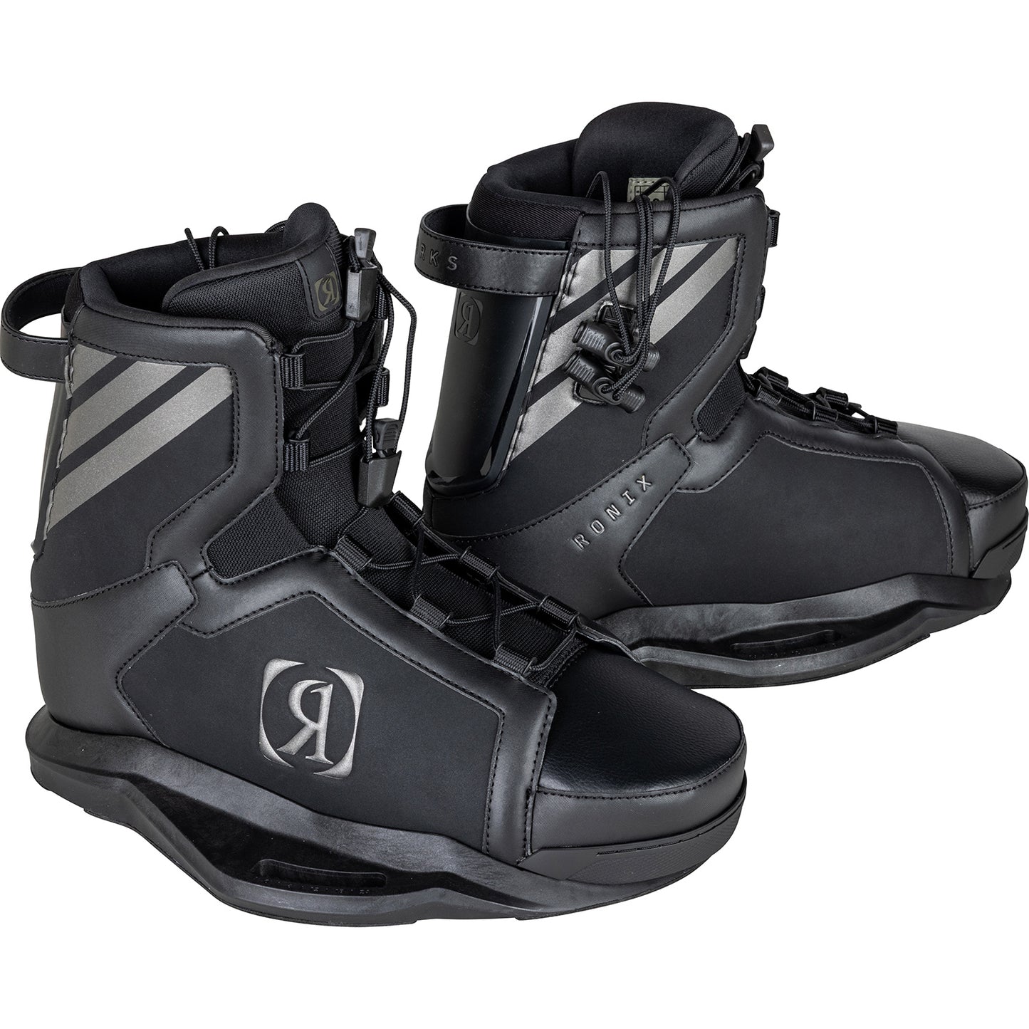 2027 Ronix Parks Wakeboard Boots Black / Charcoal — side profile