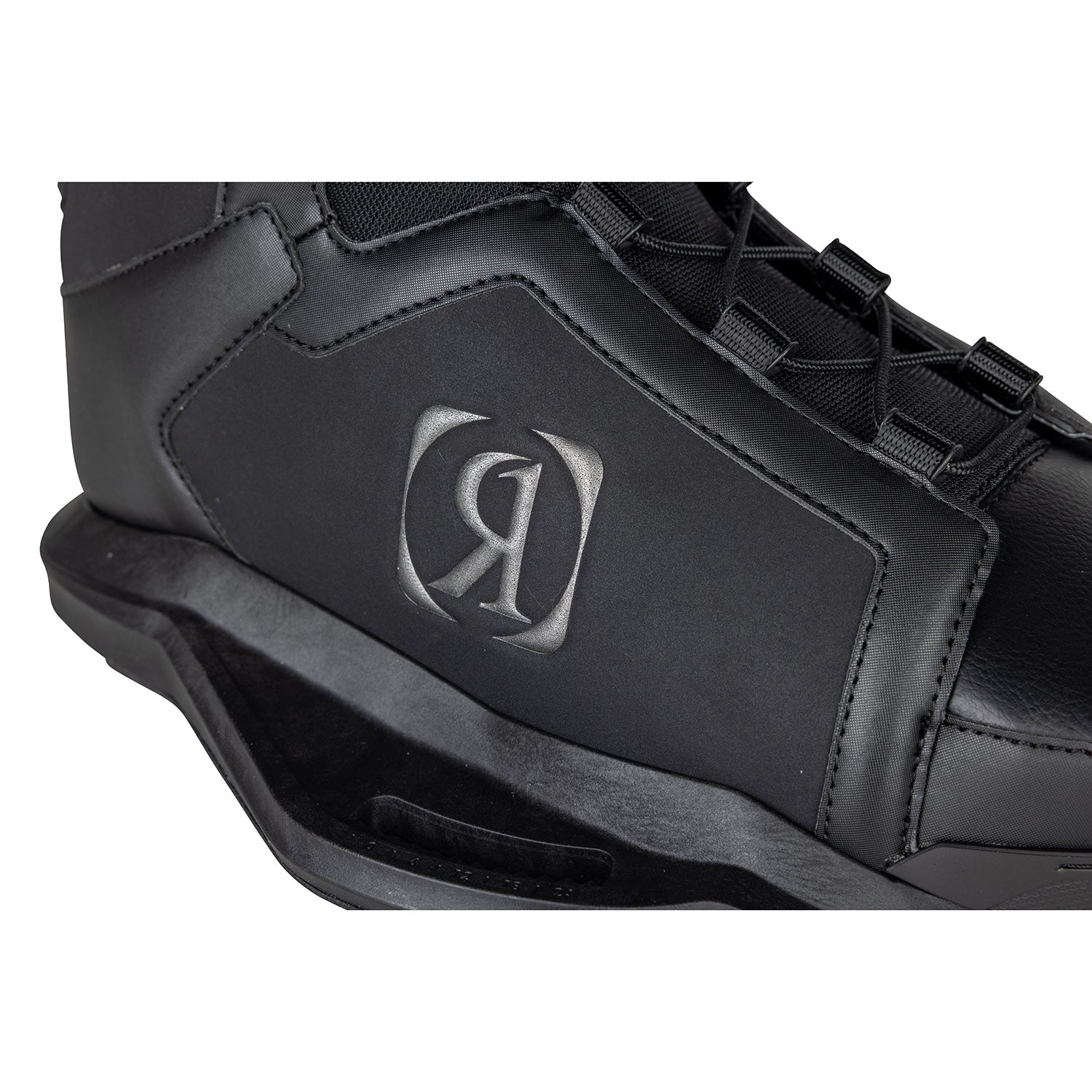 2027 Ronix Parks Wakeboard Boots Black / Charcoal — AutoLock lacing and 3D moulded tongue