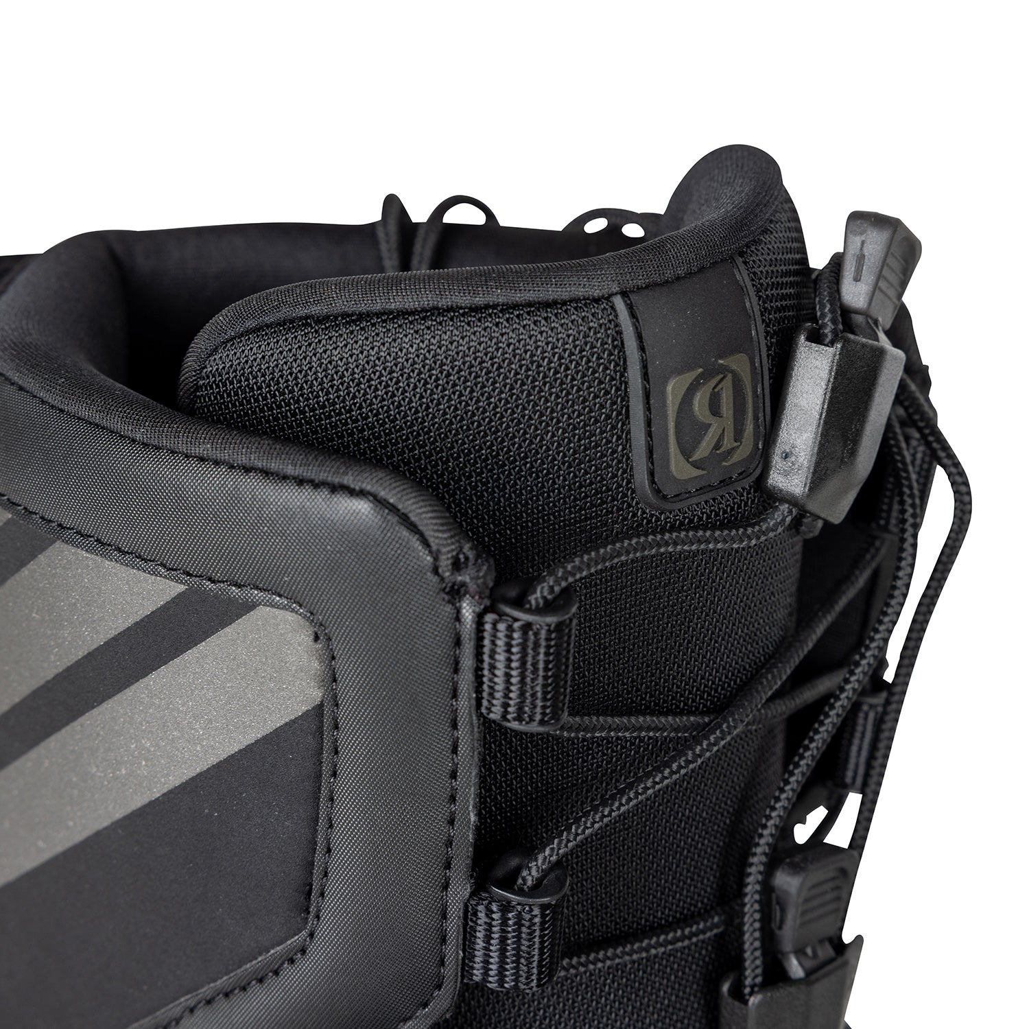 2027 Ronix Parks Kids Wakeboard Boots Black / Charcoal — side profile