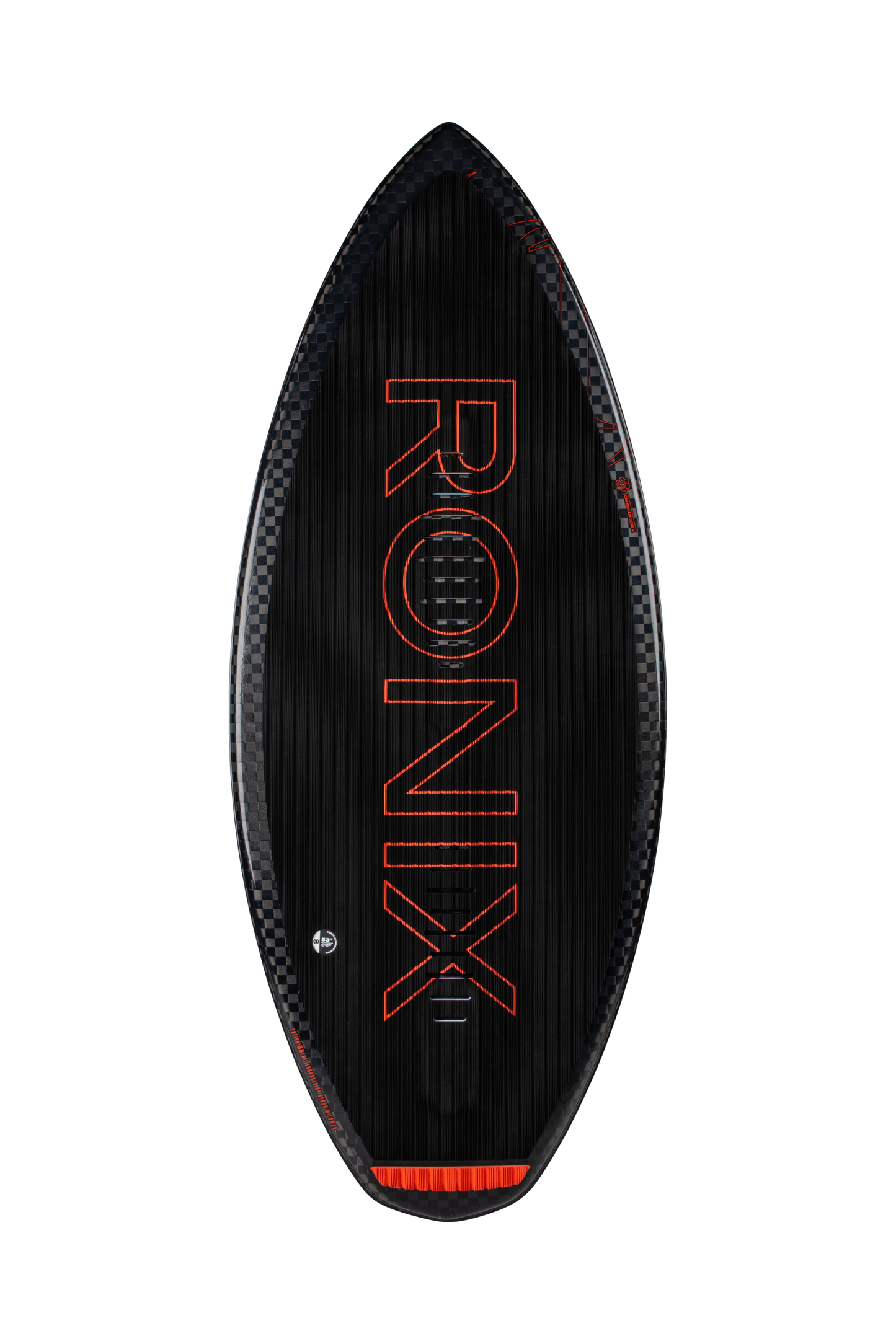 2027 Ronix Carbon Air Core 4 Skimmer Wakesurf Metallic Black / Red — topsheet
